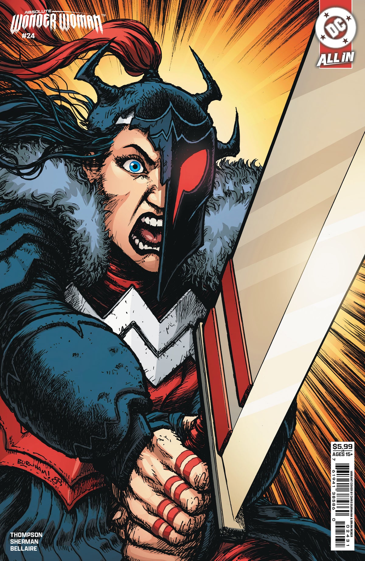 ABSOLUTE WONDER WOMAN #24 COVER C CHRIS BURNHAM CARD STOCK VARIANT (Expected in Stock 9/23/2026)