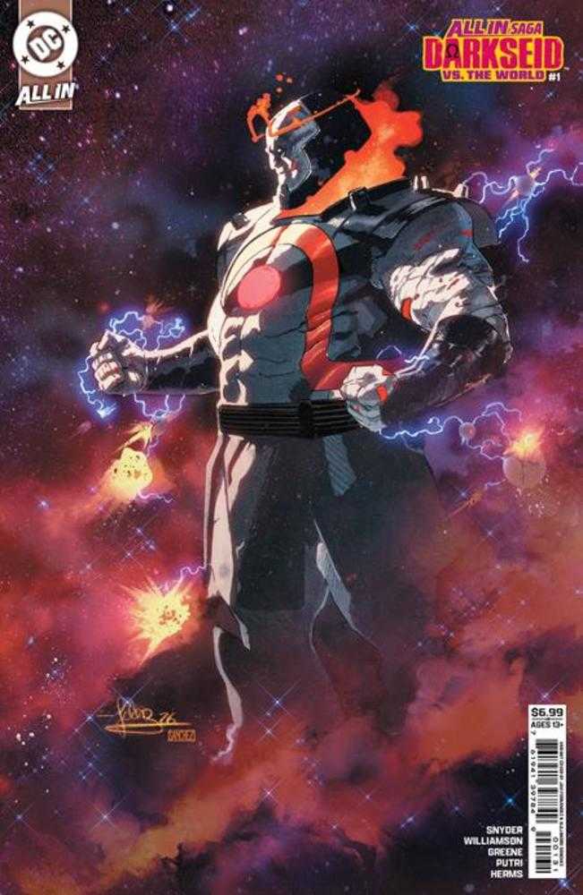 DC ALL IN SAGA DARKSEID VS THE WORLD #1 (ONE SHOT) COVER C JAVI FERNANDEZ CARD STOCK VARIANT (Expected in Stock 10/28/26)