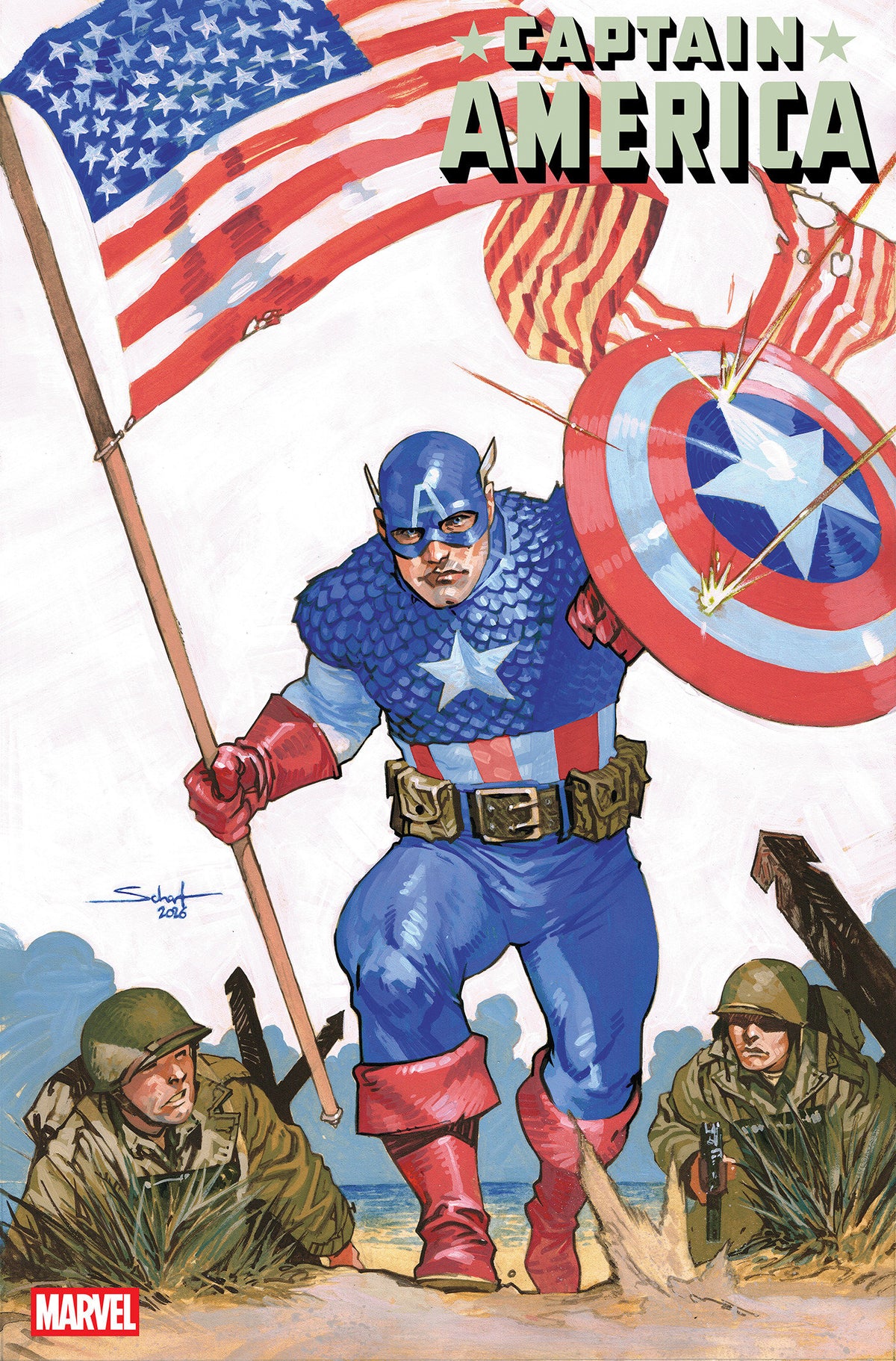CAPTAIN AMERICA #16 JONAS SCHARF ART STYLE VARIANT (Expected in Stock 10/28/26)