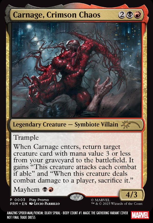 AMAZING SPIDER-MAN/VENOM: DEATH SPIRAL - BODY COUNT #1 LUCIO PARRILLO MAGIC: THE GATHERING VARIANT