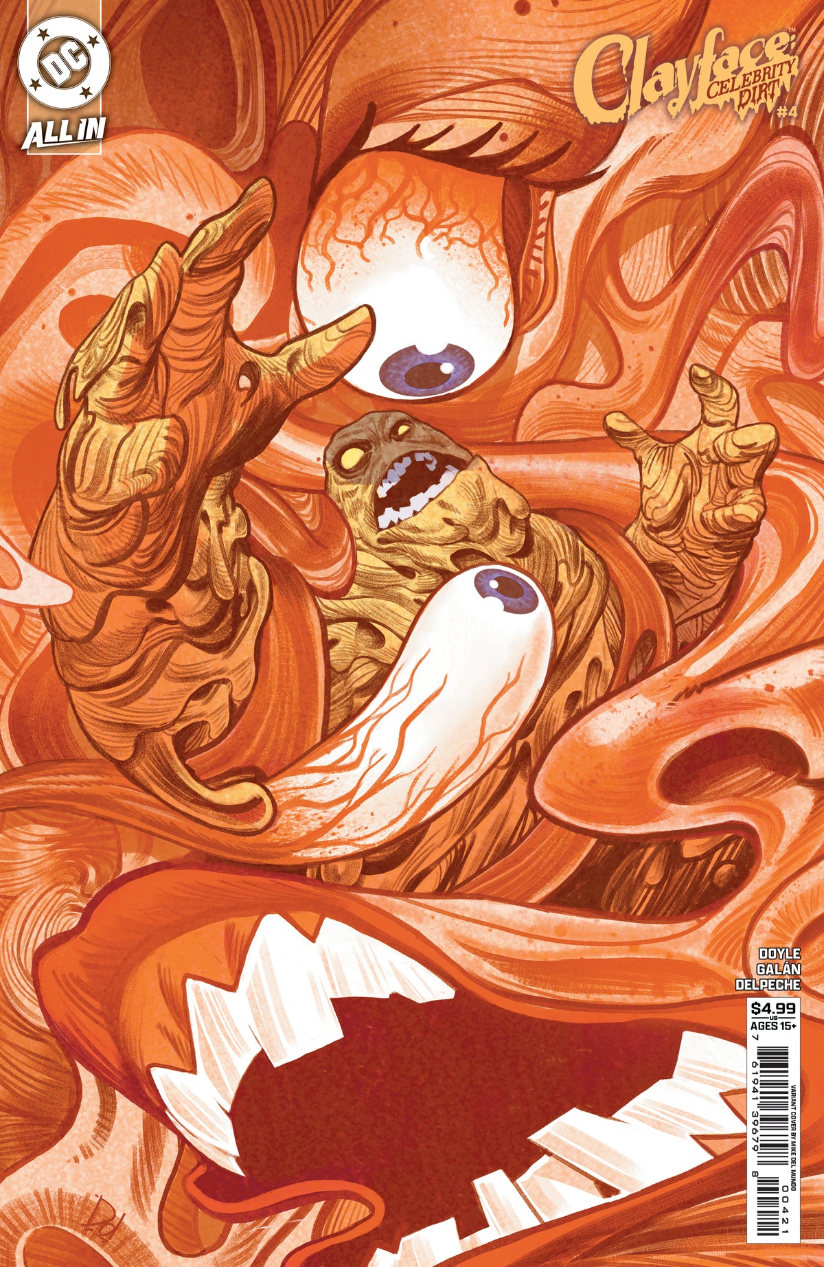 CLAYFACE CELEBRITY DIRT #4 (OF 6) COVER B MIKE DEL MUNDO CARD STOCK VARIANT