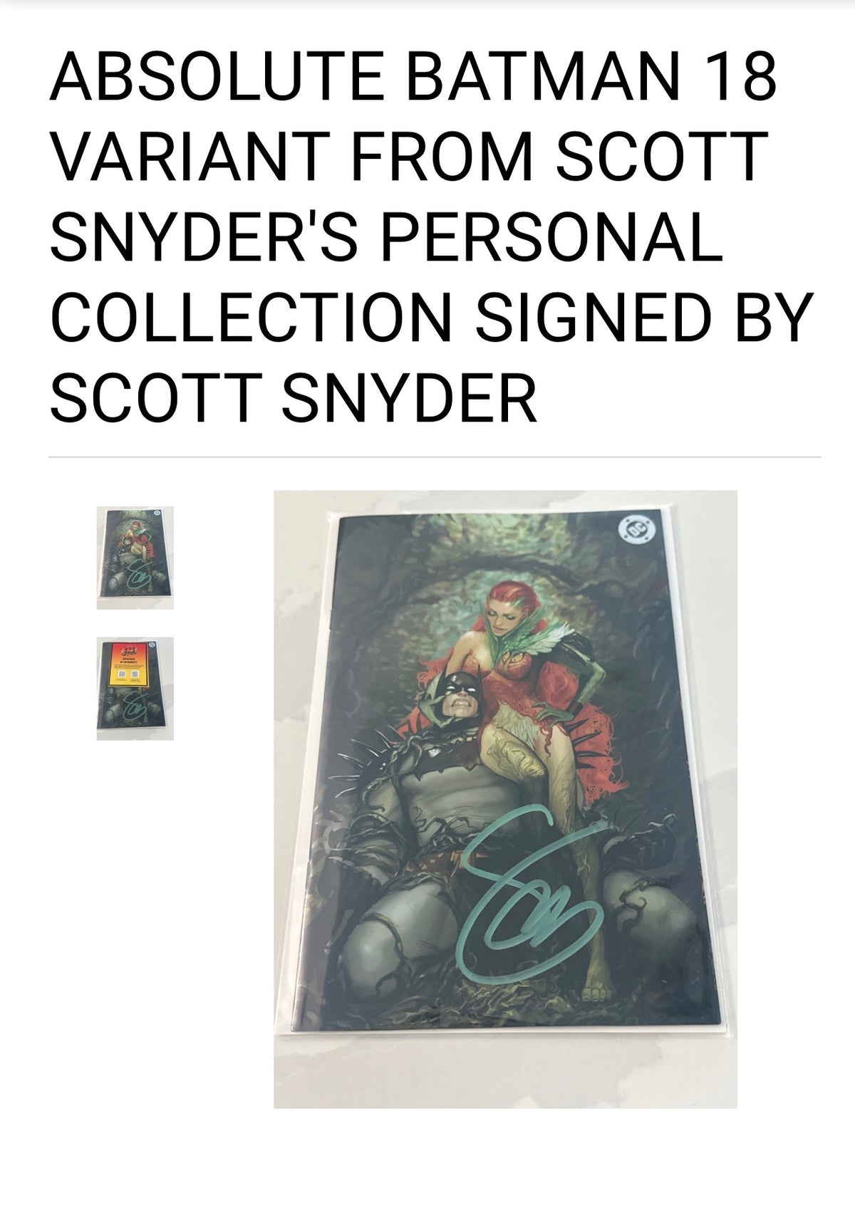 ABSOLUTE BATMAN #18 Big Dex Comics Stjepan Šejić Foil Virgin Variant - FROM SCOTT SNYDER'S PERSONAL COLLECTION - SIGNED BY SCOTT SNYDER w/COA