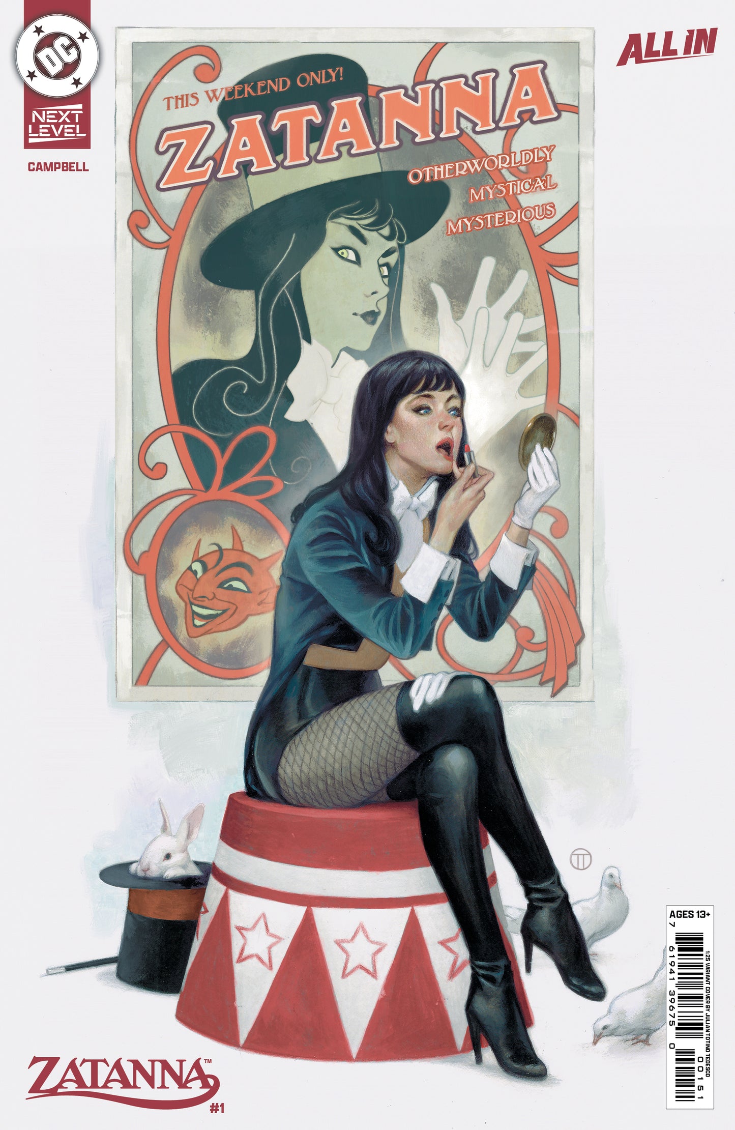 ZATANNA (2026) #1 CVR G INC 1:25 JULIAN TOTINO TEDESCO CARD STOCK VARIANT