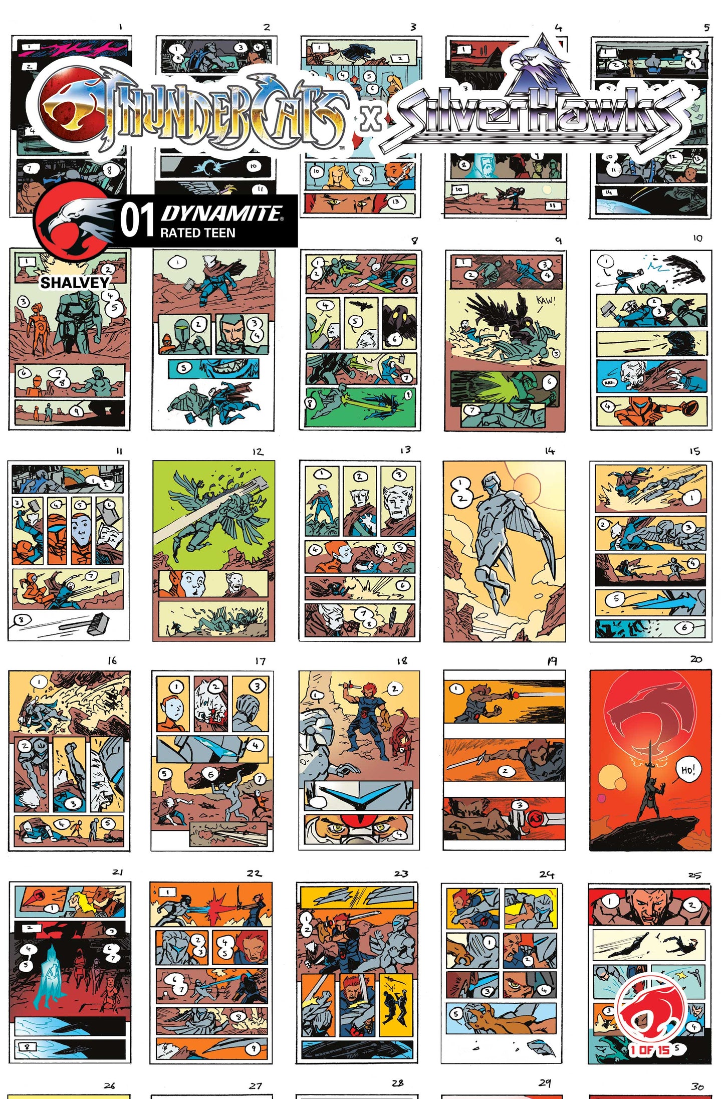 THUNDERCATS X SILVERHAWKS #1 CVR I INC 1:10 DECLAN SHALVEY LAYOUTS VARIANT