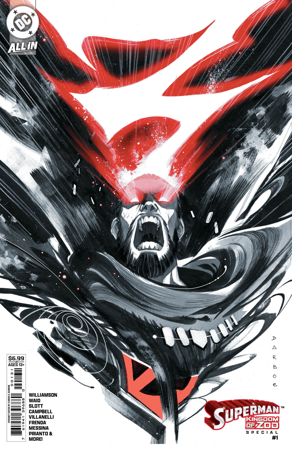 SUPERMAN KINGDOM OF ZOD SPECIAL #1 (ONE SHOT) COVER C KAREN S DARBOE CARD STOCK VARIANT