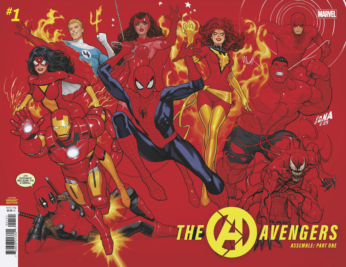 AVENGERS #1 DAVID NAKAYAMA COLOR BLOCK RED WRAPAROUND VARIANT – Variant Comics