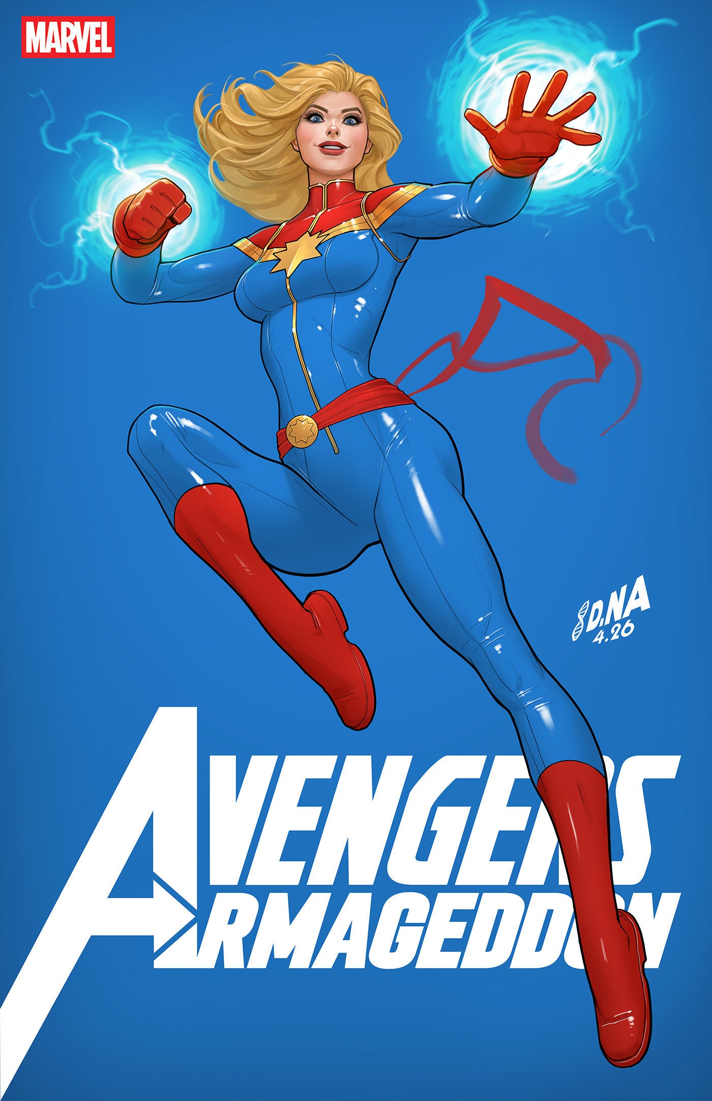 AVENGERS: ARMAGEDDON #2 DAVID NAKAYAMA COLOR BLOCK BLUE VARIANT (Expected in Stock 7/15/2026)