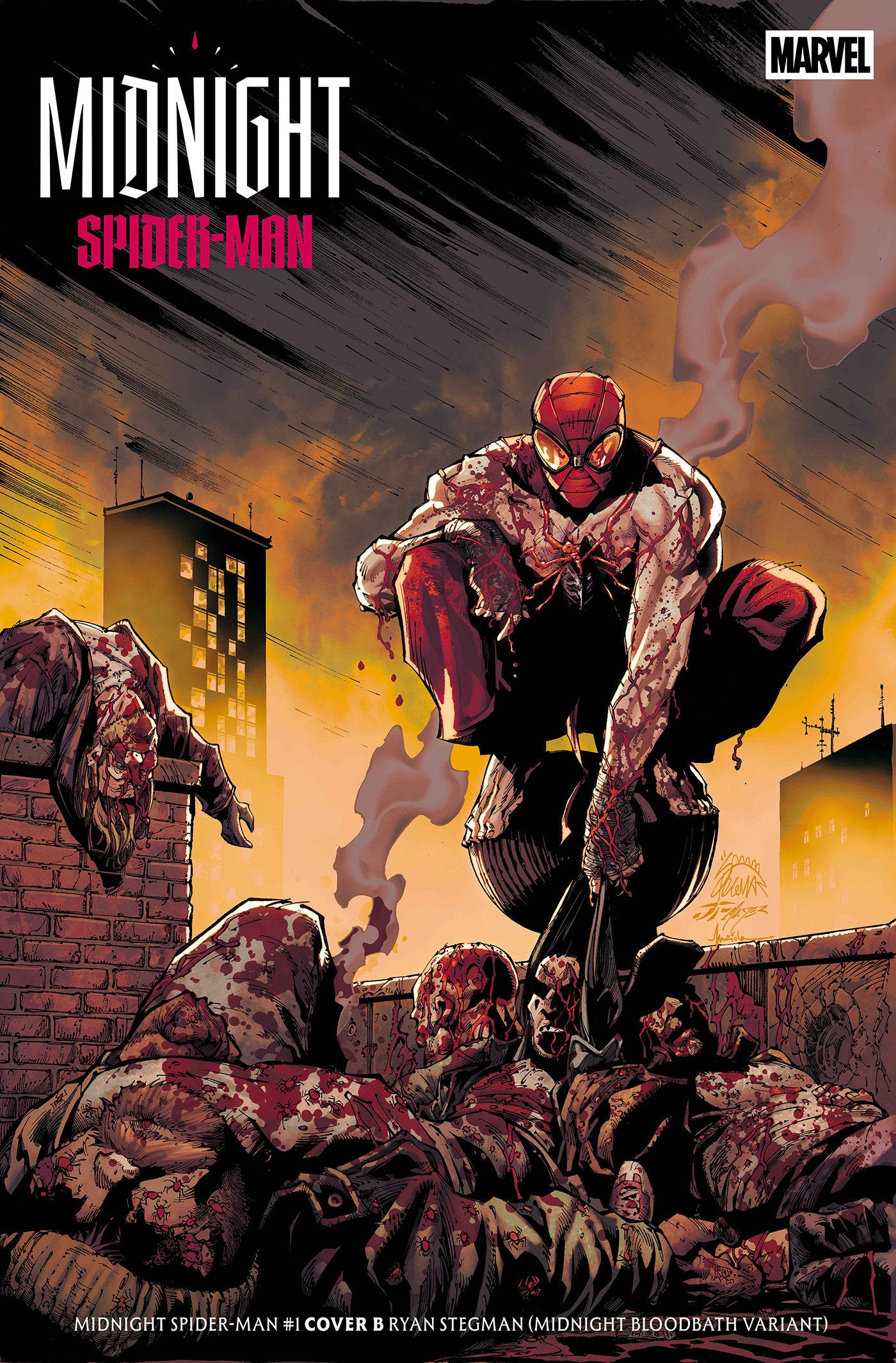 MIDNIGHT SPIDER-MAN #1 COVER B RYAN STEGMAN MIDNIGHT BLOODBATH VARIANT (Expected in Stock 10/7/26)