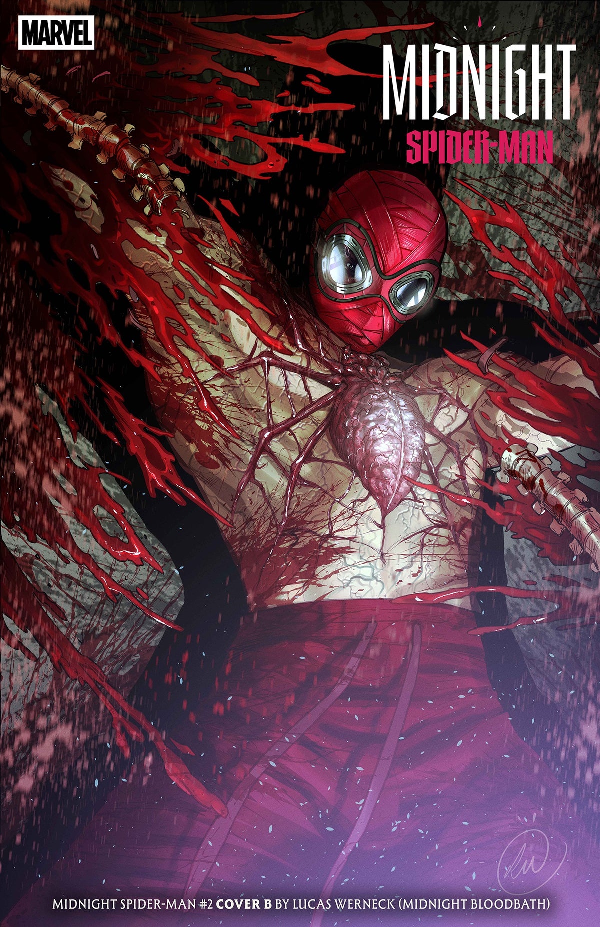 MIDNIGHT SPIDER-MAN #2 COVER B LUCAS WERNECK MIDNIGHT BLOODBATH VARIANT (Expected in Stock 11/18/26)