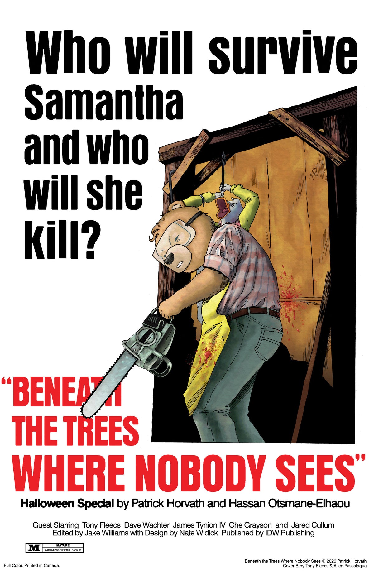 BENEATH THE TREES WHERE NOBODY SEES HALLOWEEN SPECIAL VARIANT B (FLEECS MOVIE HOMAGE COVER) (Expected in Stock 10/7/26)
