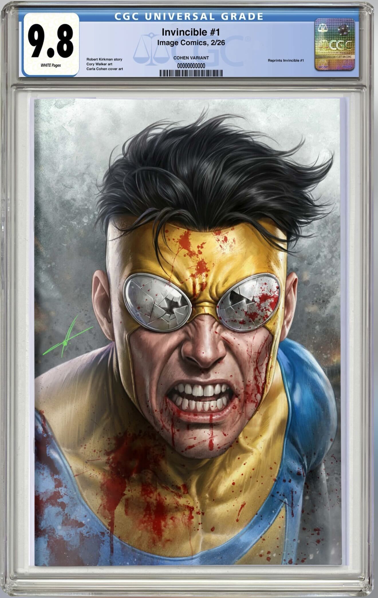 PREORDER - INVINCIBLE #1 CGC 9.8 CARLA COHEN - MEGACON EXCLUSIVE VIRGIN VARIANT LTD 1500
