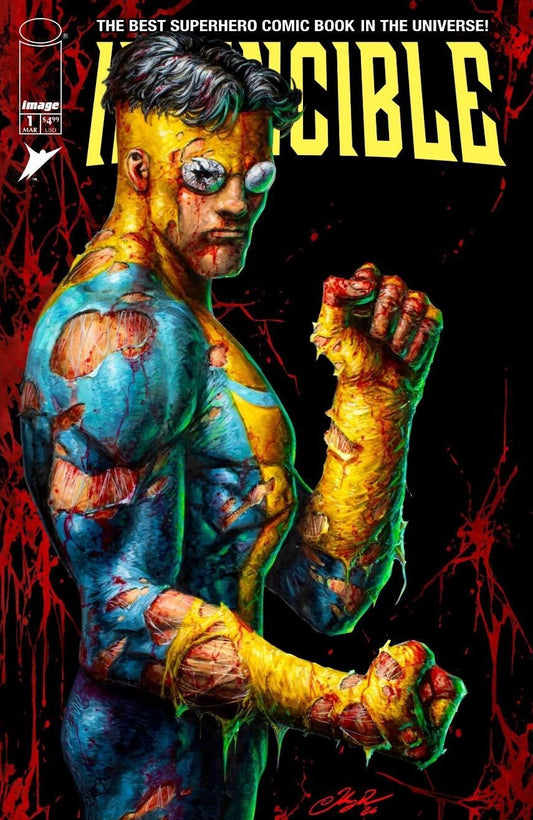 INVINCIBLE #1 POWER STANCE - JOHNNY DESJARDINS VAR LTD 1500 - MEGACON EXCLUSIVE VARIANT