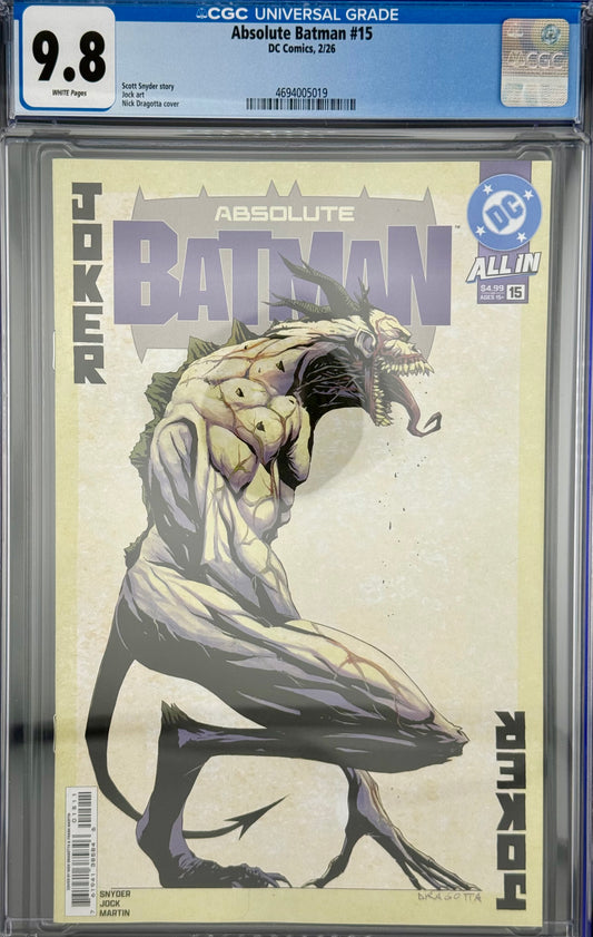 CGC 9.8 ABSOLUTE BATMAN #15 CVR A NICK DRAGOTTA (1st Print)