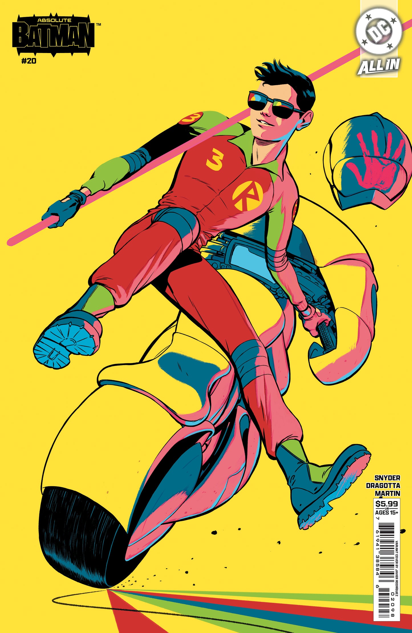 PRE-ORDER: ABSOLUTE BATMAN #20 CVR G JAVIER RODRIGUEZ ROBINS TIM DRAKE CARD STOCK VAR (FOC: 4/20/2026 - Expected Arrival 5/13/2026)