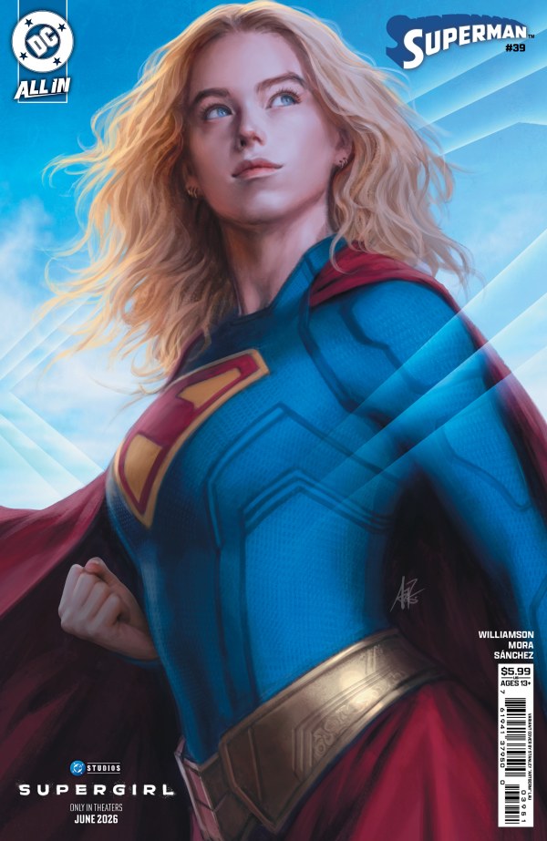 SUPERMAN #39 CVR E STANLEY ARTGERM LAU SUPERGIRL MOVIE CARD STOCK VAR (THE REIGN OF THE SUPERBOYS)