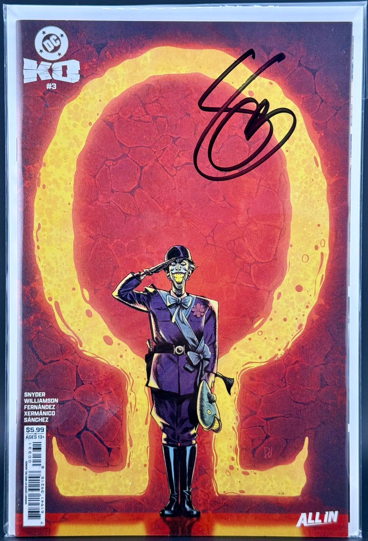 DC K.O. #3 COVER C MIKE DEL MUNDO VARIANT - FROM SCOTT SNYDER'S PERSONAL COLLECTION - SIGNED BY SCOTT SNYDER w/COA