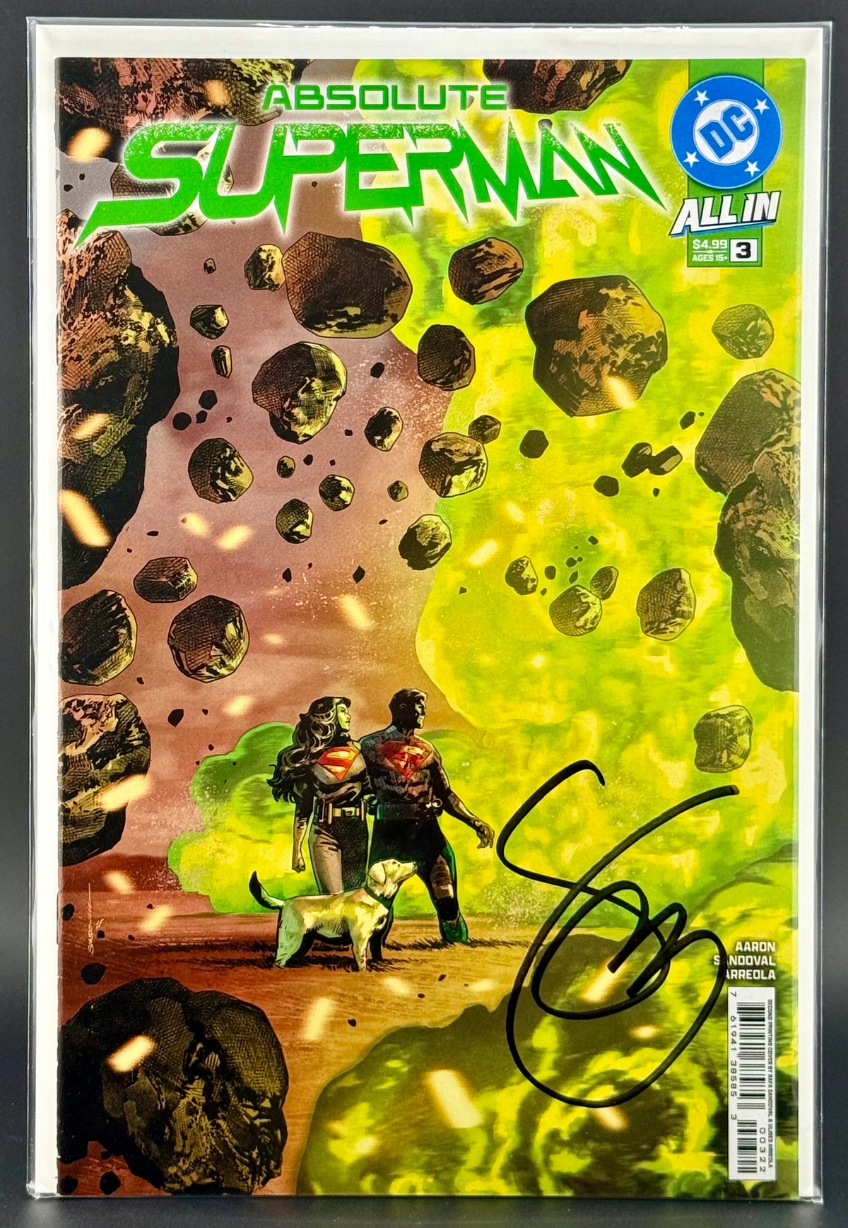 ABSOLUTE SUPERMAN #3 COVER A RAFA SANDOVAL - FROM SCOTT SNYDER'S PERSONAL COMP COLLECTION - SIGNED BY SCOTT SNYDER w/COA