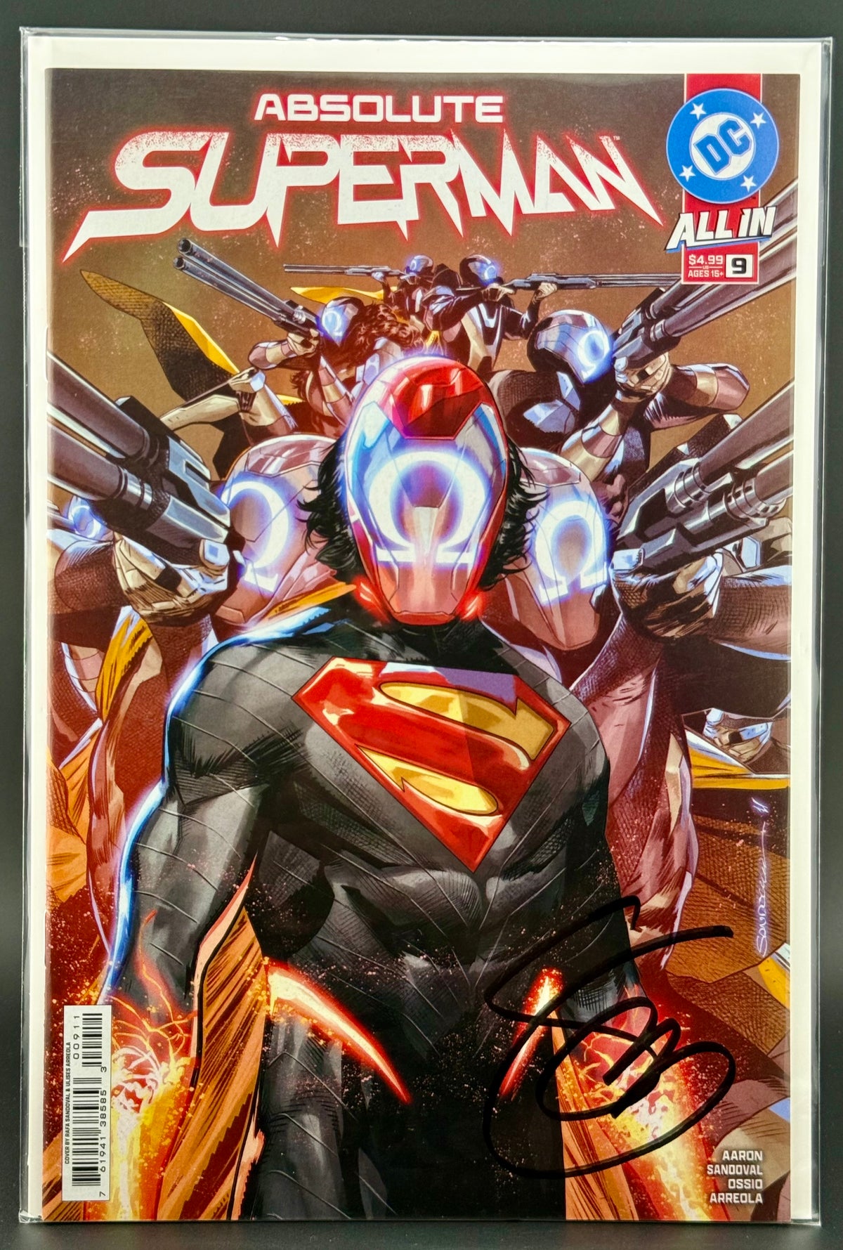 ABSOLUTE SUPERMAN #9 COVER A RAFA SANDOVAL - FROM SCOTT SNYDER'S PERSONAL COMP COLLECTION - SIGNED BY SCOTT SNYDER w/COA