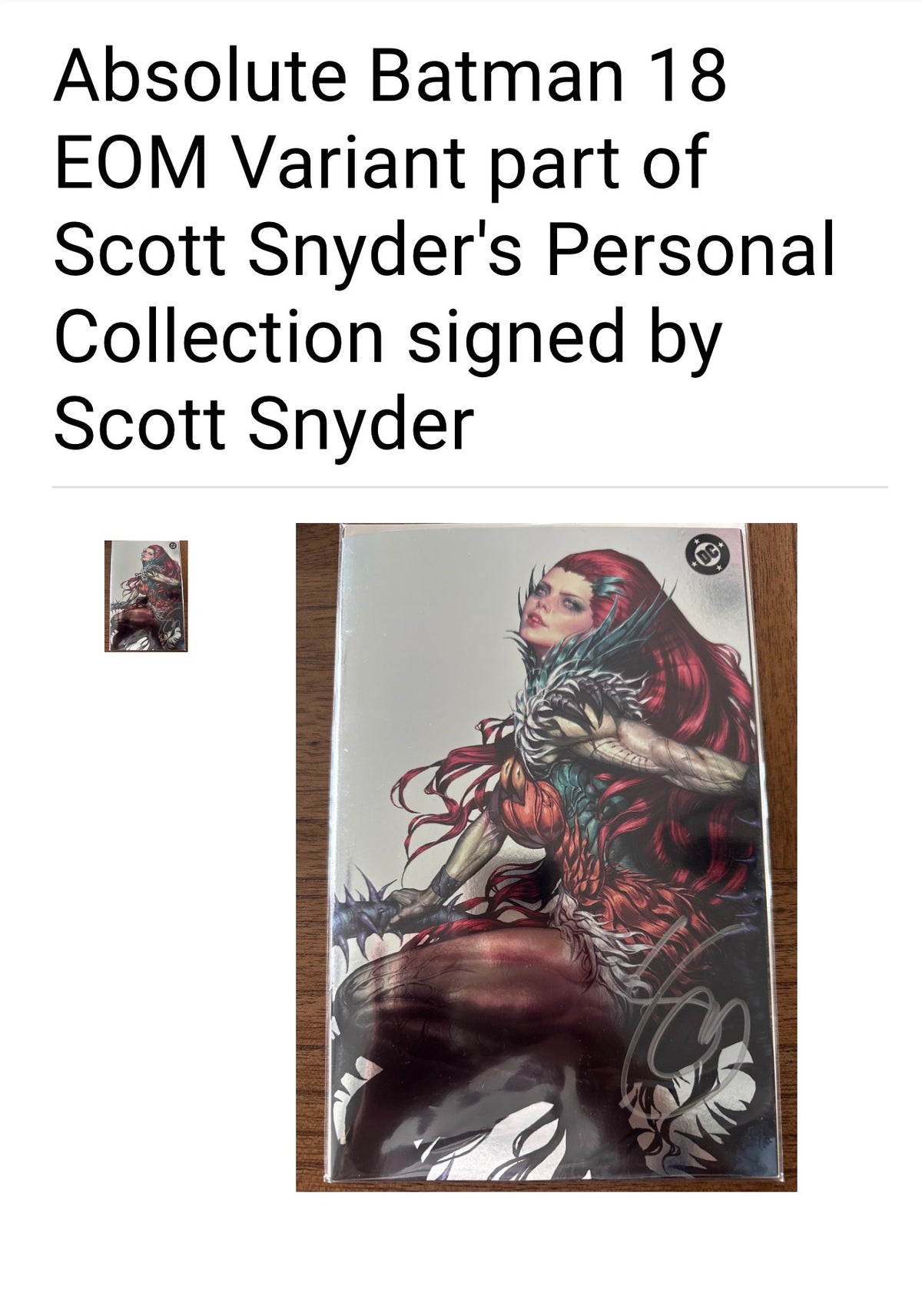 ABSOLUTE BATMAN #18 MegaCon 2026 KyuYong Eom Foil Virgin Variant - FROM SCOTT SNYDER'S PERSONAL COLLECTION - SIGNED BY SCOTT SNYDER w/COA